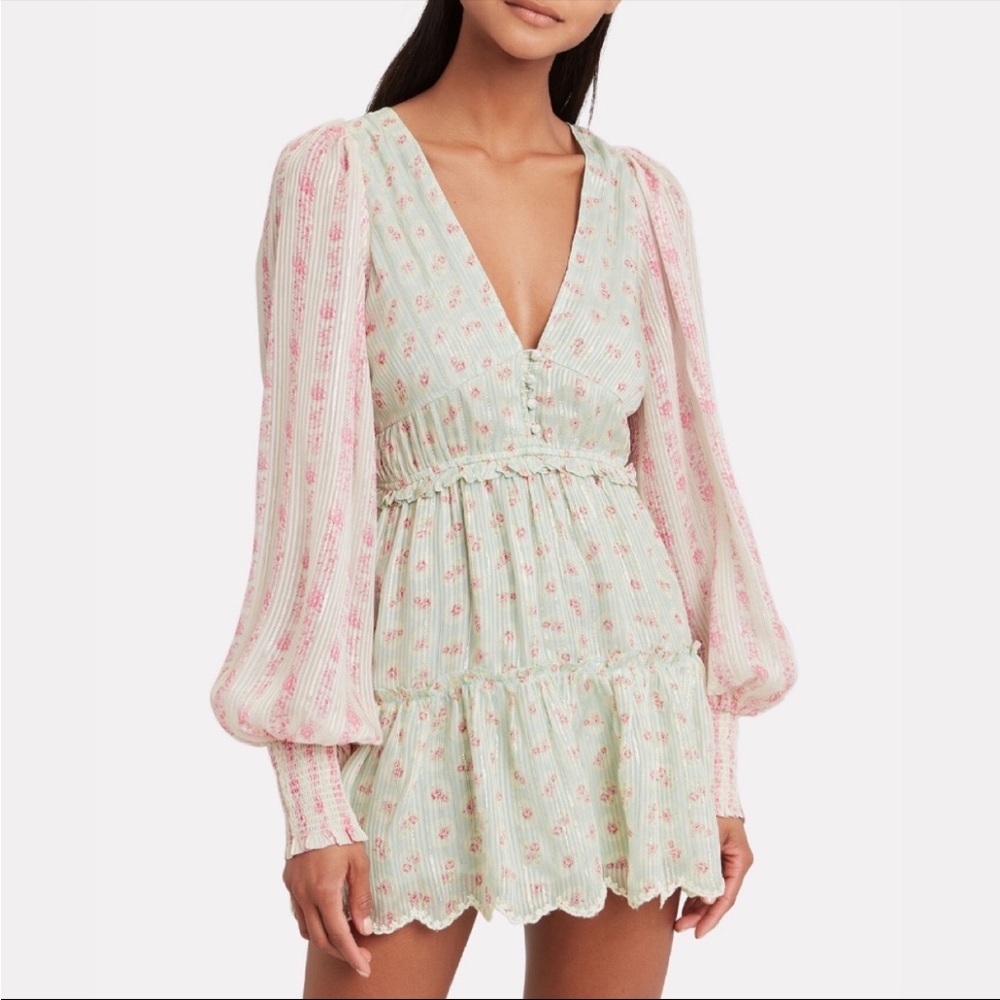 Hemant and Nandita Green and Pink Dress